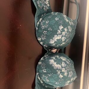 Victoria's Secret Deep Teal Floral Push Up Bra